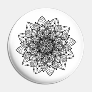 Monochrome Digital Mandala Pin