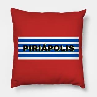 Piriápolis City in Uruguay Flag Stripes Pillow