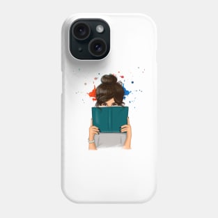 Brunette with Book Phone Case