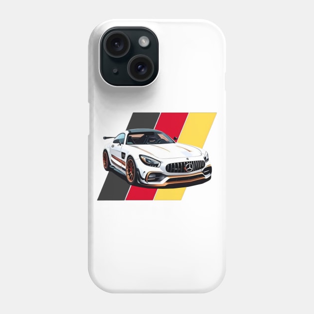 Mercedes amg with germany flag victor art Phone Case by Auto-apparel