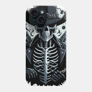 Cowboy skull with guns Phone Case