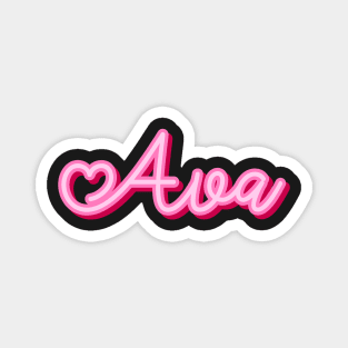 Ava name pink heart Magnet