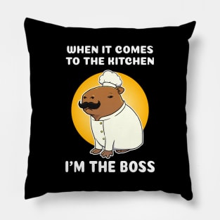 When it comes to the kitchen I'm the boss Capybara Chef Cartoon Pillow