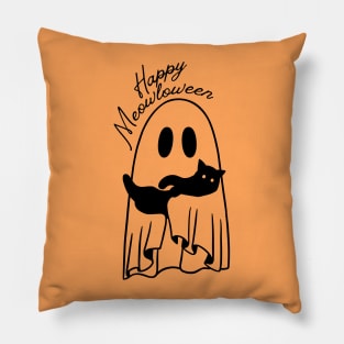 happy halloween - ghost and cat Pillow