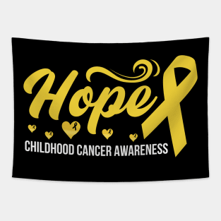 Hope For A Cure Childhood Cancer Awareness Support Childhood Cancer Warrior Gifts Tapestry