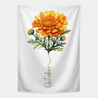 Marigold - Birth Month Flower for October Tapestry