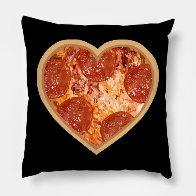 Pepperoni Pizza Heart Pillow by Art by Deborah Camp