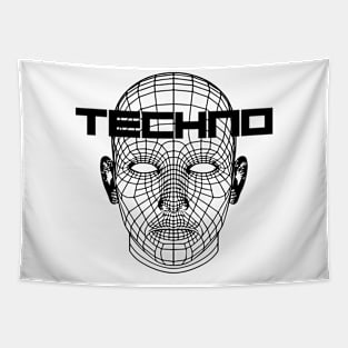 techno head design Tapestry