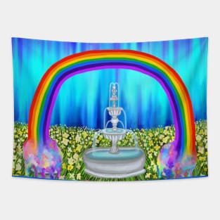 Spring Flower Rainbow Garden Landscape Tapestry