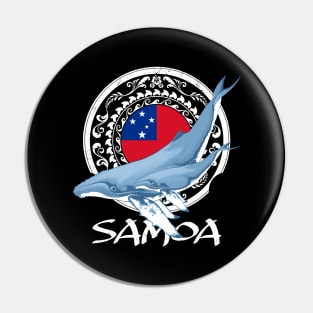 Humpback Whales on Samoan flag Pin