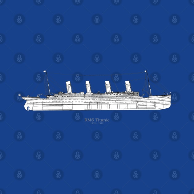 RMS Titanic ship plans. White Star Ocean Liner -  ABpng by SPJE Illustration Photography