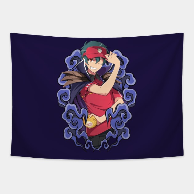 the devil is a part timer Tapestry by mounier