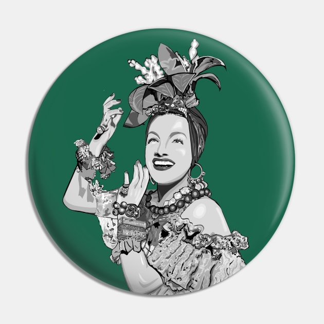 Carmen Miranda in black and white Pin by FanboyMuseum