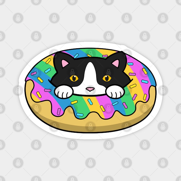 Cute Rainbow Donut Cat Magnet by Purrfect