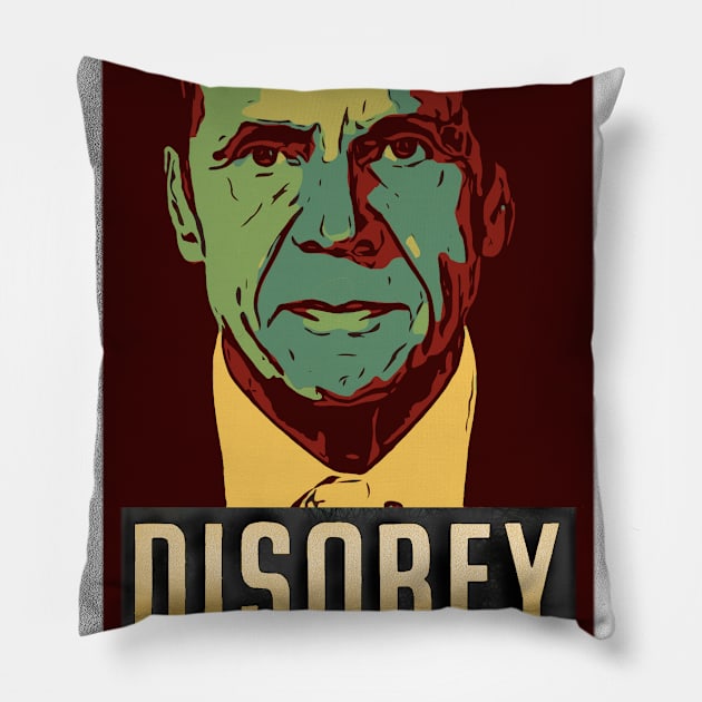 Disobey Cuomo Pillow by stuff101