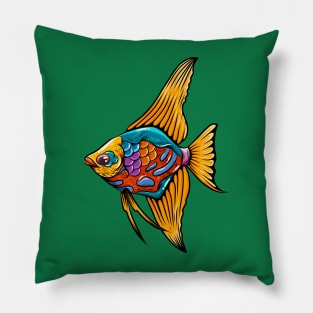 angel fish colorful Pillow