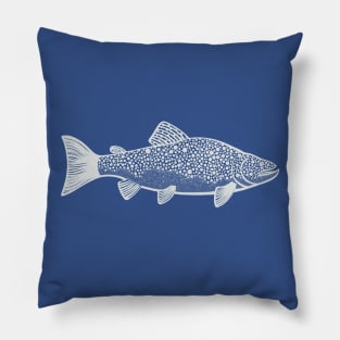 Brown Trout - handmade freshwater fish detailed drawing Pillow