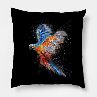 Parrot Watercolor Painting Pillow
