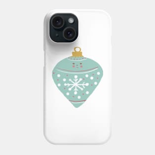 Happy Cute Pastel Blue Christmas Ornament Illustration Phone Case