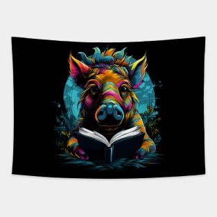 Warthog Reads Book Tapestry