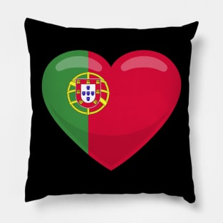 Portugal Flag Heart Pillow