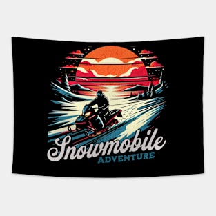 Snowmobile Adventure Design Tapestry