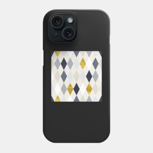 Simple Argyle Pattern in Blue and Gold Phone Case