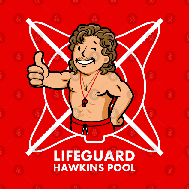 Summer Beach Lifeguard Pool 80's Gamer Mascot Cartoon by BoggsNicolas