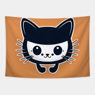 Cartoon cat character icon logo Tapestry