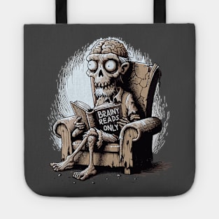 Brainy Reads Only - Zombie bookworm Tote