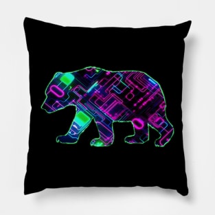 Neon Electric Bear Pillow