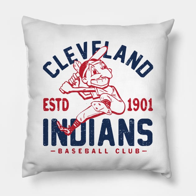 Retro Cleveland Indians by Buck Tee Pillow by Buck Tee