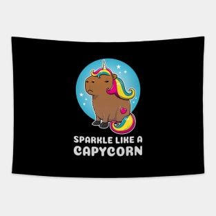Sparkle like a capycorn Cartoon Capybara Unicorn Tapestry