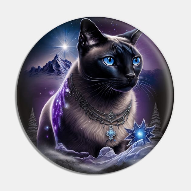 Siamese Cat Protector Pin by Enchanted Reverie