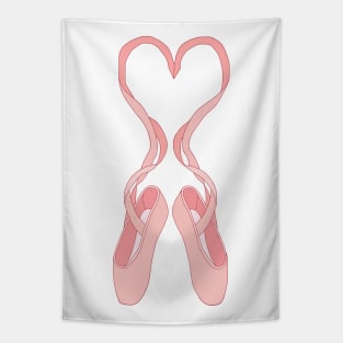 Lovely Heart Pink Ballet Slippers Tapestry