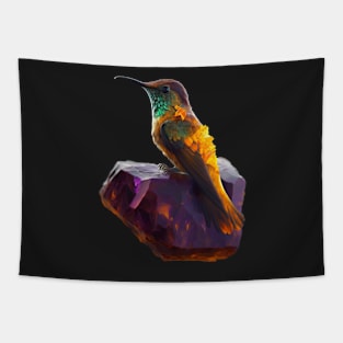 Fantasy Crystalline Hummingbird Tapestry