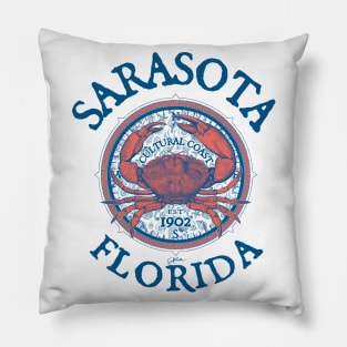 Sarasota, Florida, with Stone Crab on Wind Rose Pillow