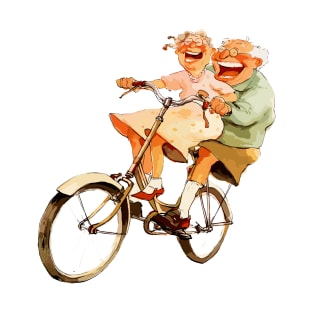 Old Couple Bicycling T-Shirt