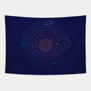 Neon Planets Tapestry