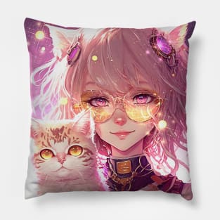 Cute Anime Cat Girl Pillow