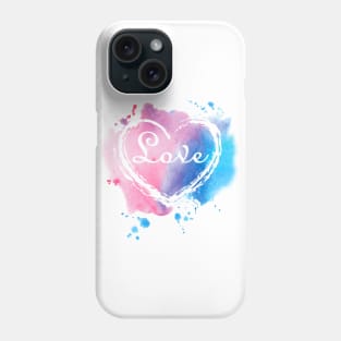 Watercolor Heart Love Phone Case