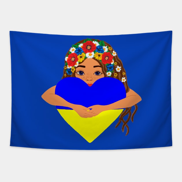 My heart is Ukraine Tapestry by KMdesign