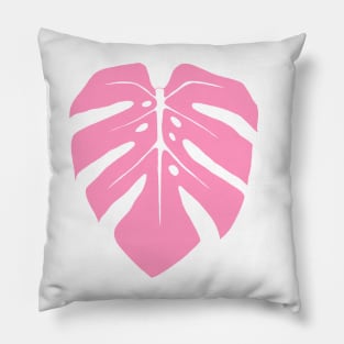 Baby Pink Monstera Leaf Pillow