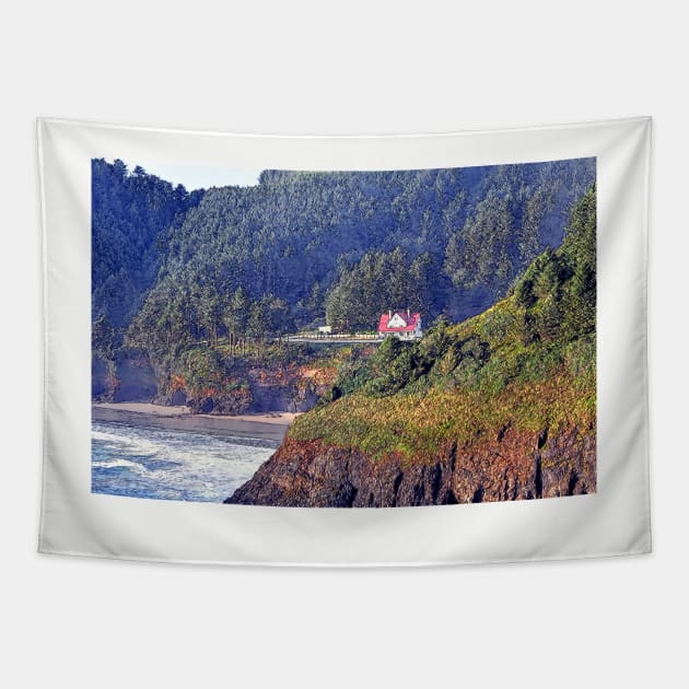 Nestled On The Bluff Tapestry by KirtTisdale