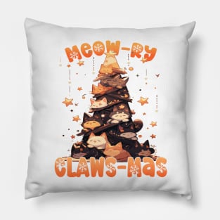 Kawaii Anime Super Cute Cat Catmas Tree: Meowry Clawsmas Pillow