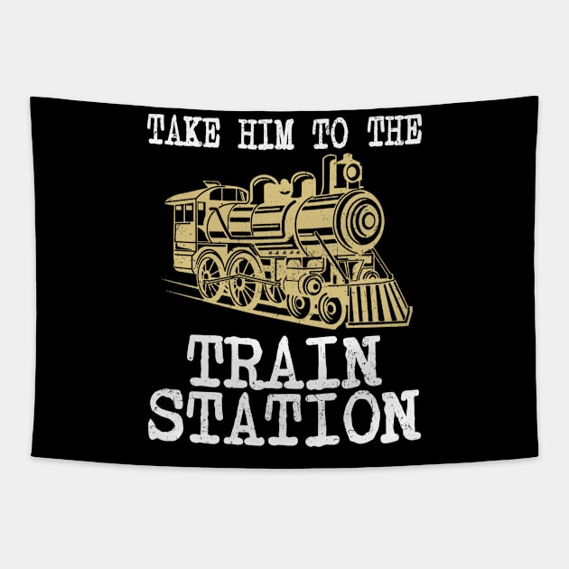 TAKE HIM TO THE TRAIN STATION Tapestry by alujino