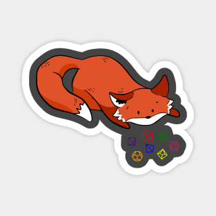 Fox Player With Polyhedral Dice Magnet