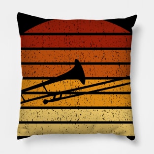 Vintage Sunset Trombone Gift For Trombone Players Pillow