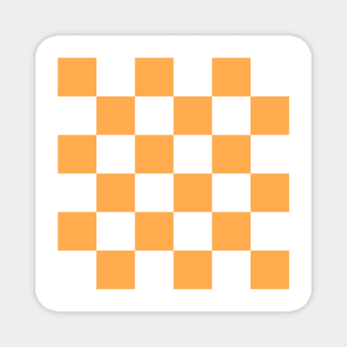 Orange and white checkerboard print Magnet