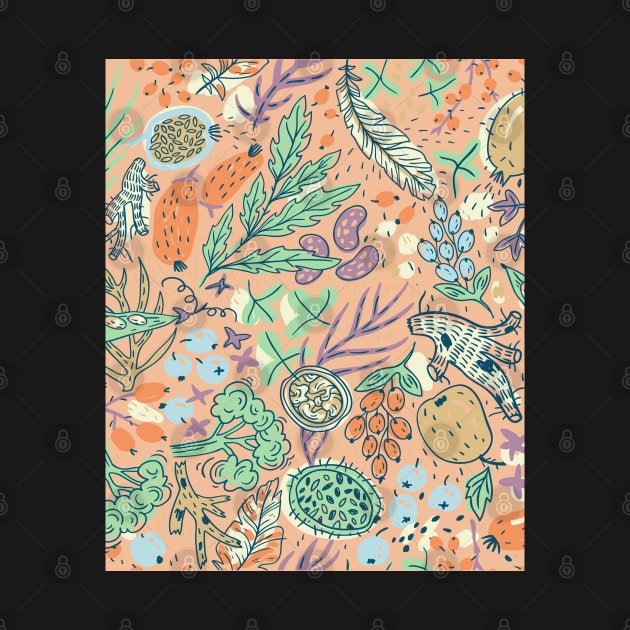 Ornate Plants And Flowers Pattern by FaelynArt